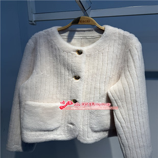 A1ADE4321 女装2024冬气质剪毛羊毛外套A1ADE4321M1