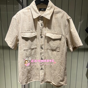 GXG男装 专柜正品2026夏新款翻领牛仔短袖衬衫G26XE92011003-799