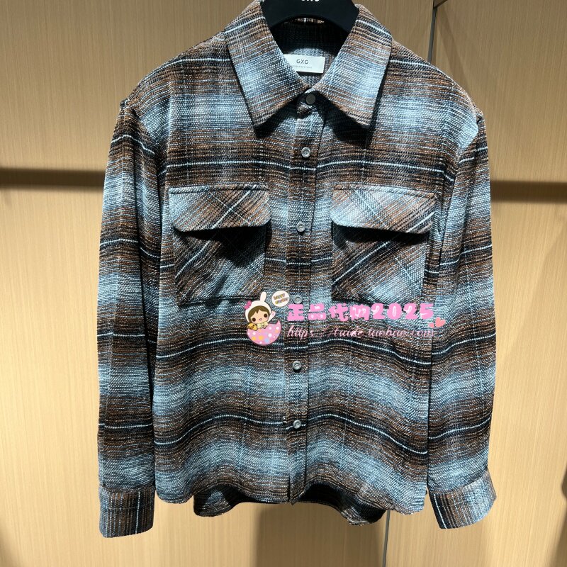 GXG男装 专柜正品2026秋款新款翻领长袖衬衫G26X033040890-799