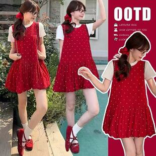 孕妇装夏季连衣裙2026新款时尚小个子背带裙夏天夏装时髦洋气套装