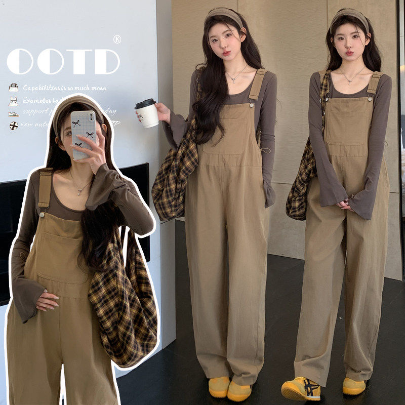 孕妇春装套装2026新款孕期穿搭喇叭袖上衣宽松慵懒风背带裤两件套,孕妇装/孕产妇用品/营养,套装,淘宝优惠券,粉丝福利购,淘宝优惠卷