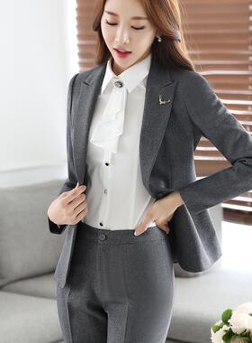 新AL537702品职业装女装秋冬套裤长袖套正装试面酒店经理士工女作