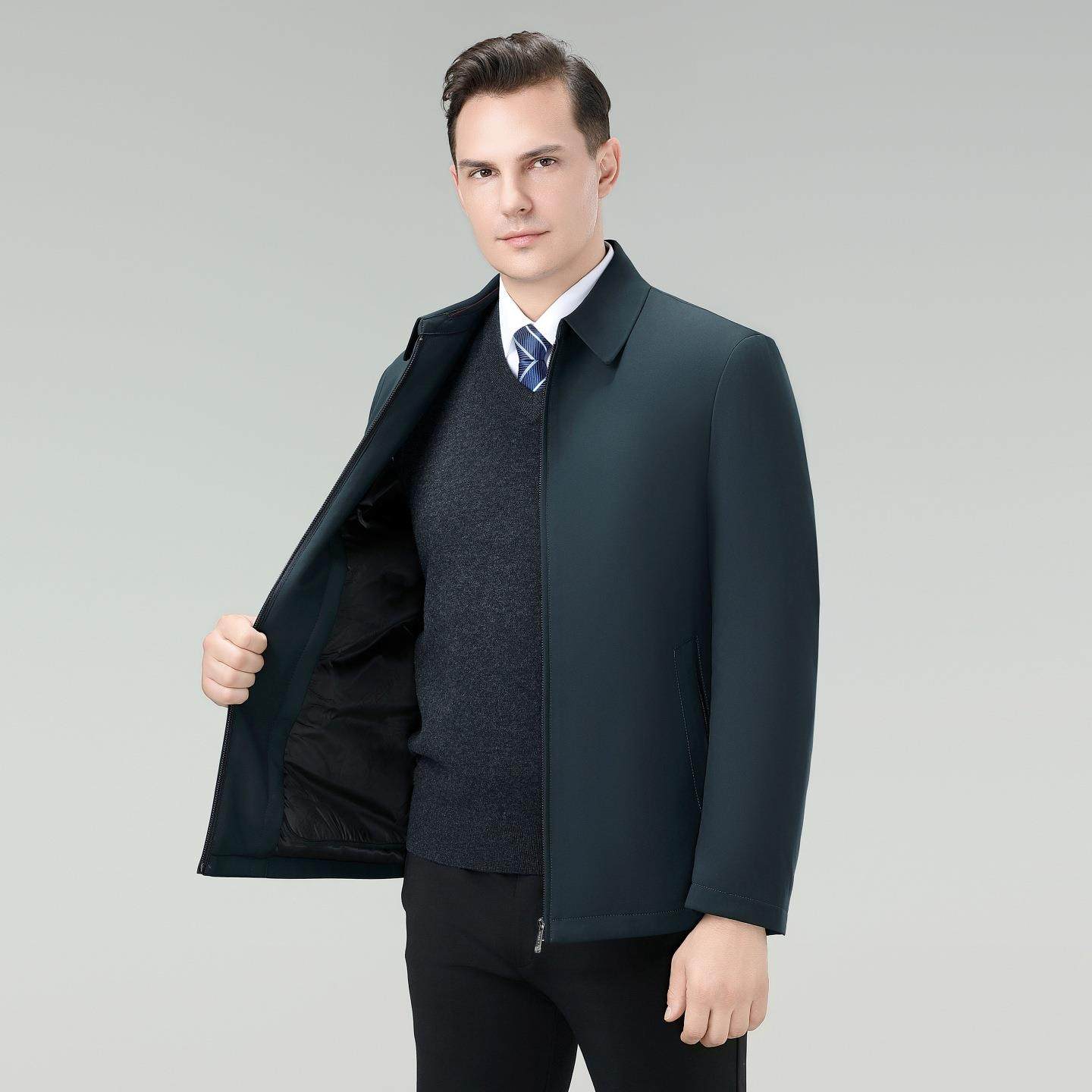 冬季中老年羽服男可脱卸内胆保翻暖领厚套2236-F绒爸爸装羽外绒上,男装,羽绒服,淘宝优惠券,粉丝福利购,淘宝优惠卷