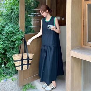 连心衣裙裙年减龄背百搭舒适又亲肤提升品质长无袖 撞B259FN97色裙