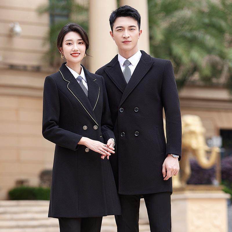 职业装毛呢外宝套女加YL2331+1酒店前台珠子店棉工作服黑色呢大衣,女装/女士精品,毛呢外套,淘宝优惠券,粉丝福利购,淘宝优惠卷