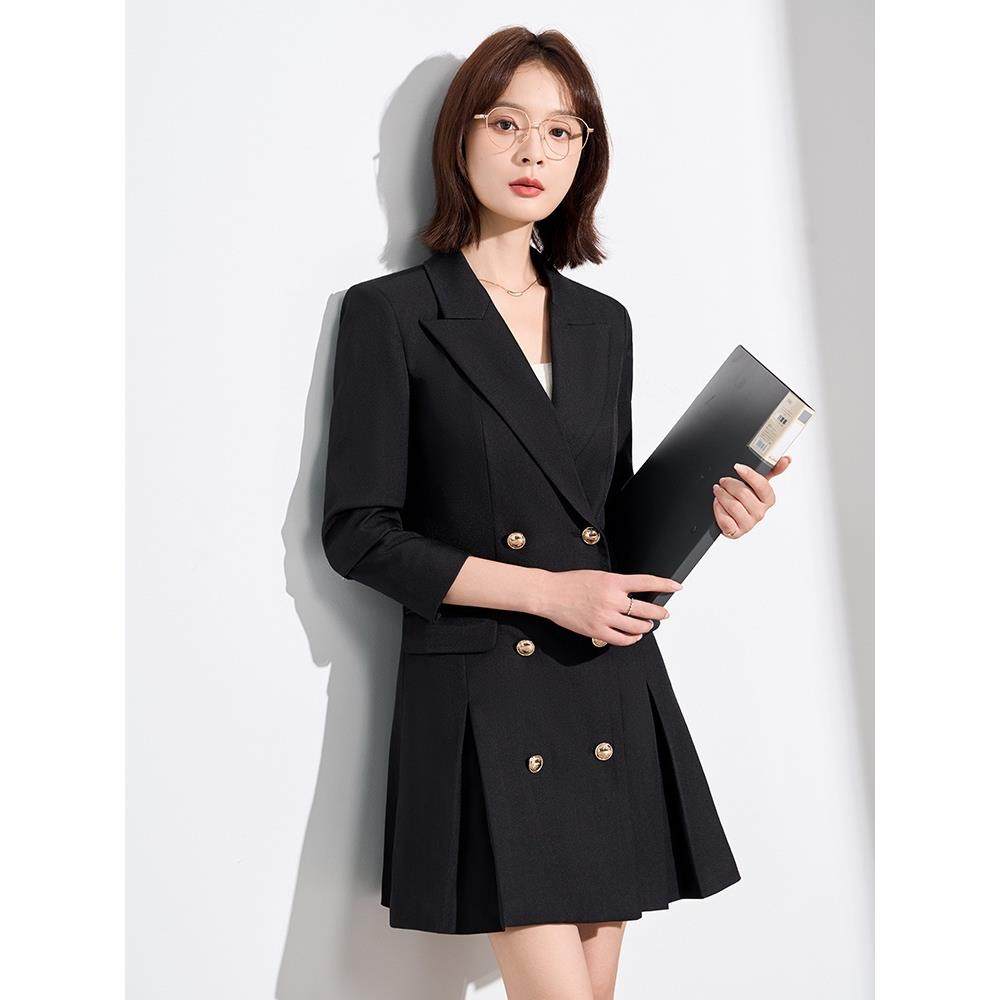 白色西装领连衣裙女新LY8732秋款感季职勤业气质工装职场通高级裙,女装/女士精品,连衣裙,淘宝优惠券,粉丝福利购,淘宝优惠卷