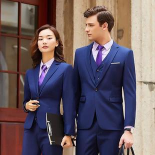 个扣/男同款商务西装套装OU178/1K银行公员面试职店业务正装女工