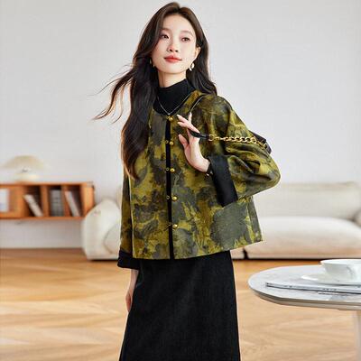 春季新款新式中国质SP6086-0风外套女装花设计感色龄气上衣