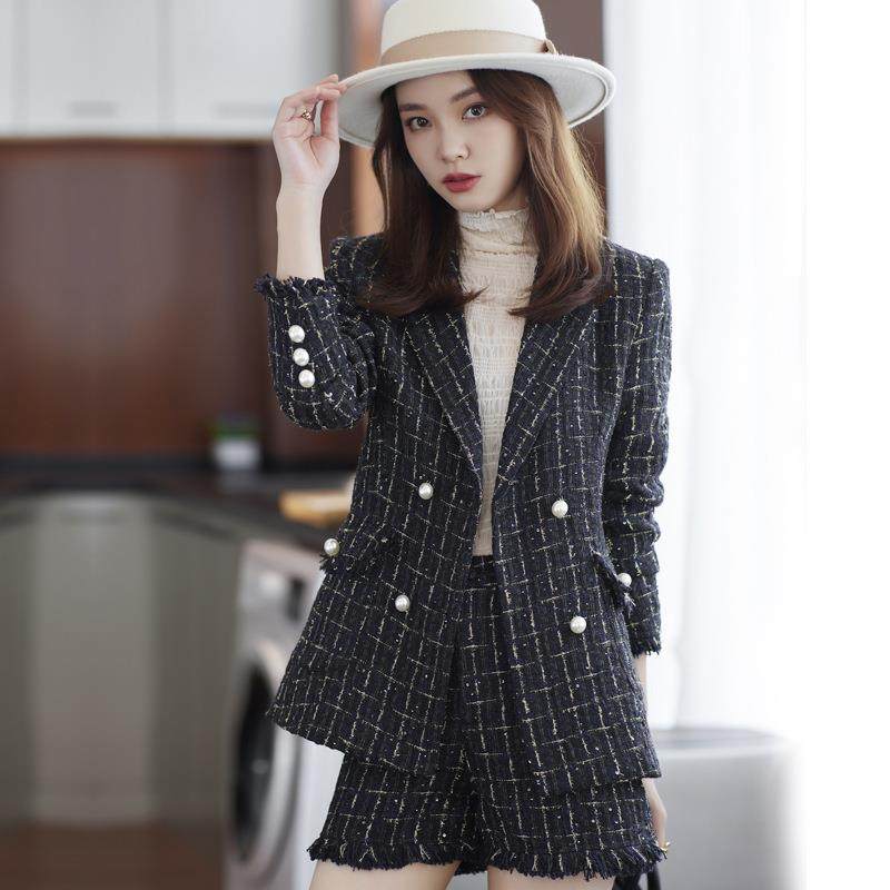 装黑色格子小西外套女套装季秋新款闲MY-8088韩版时尚休小西服短,女装/女士精品,西装,淘宝优惠券,粉丝福利购,淘宝优惠卷