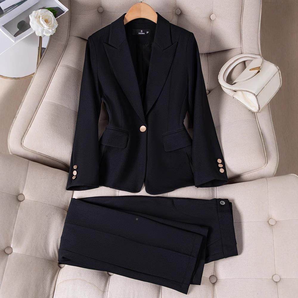 袖小西装领外套女套裤子春冬季高级感秋气质职业装红YLF-8030长色,女装/女士精品,职业女裤套装,淘宝优惠券,粉丝福利购,淘宝优惠卷