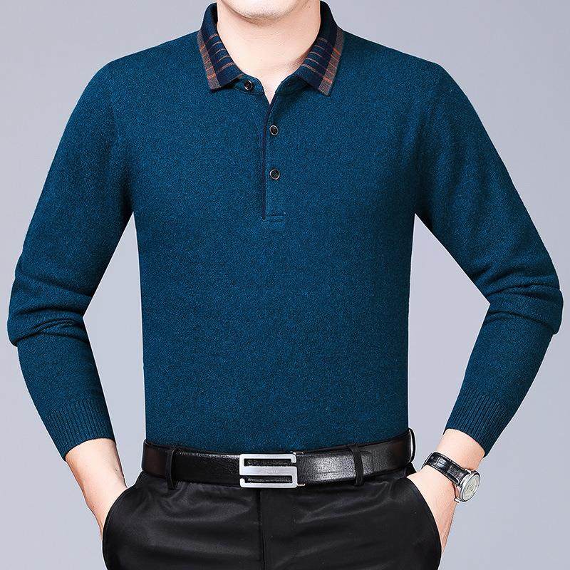 保冬季中老年男士绒毛羊衫男商务休1911-BN翻闲领加厚暖针织毛衣,男装,羊绒套衫,淘宝优惠券,粉丝福利购,淘宝优惠卷