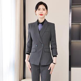 新高品质燕尾套装、女款式商务服办ALGJZ160公夹克、两件套裤子、