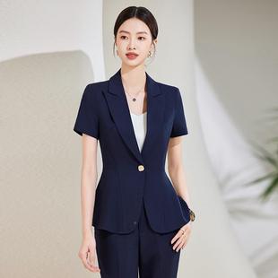 高端职西装套装女短AL775311珠宝袖金店气质修西服正装前身台业经