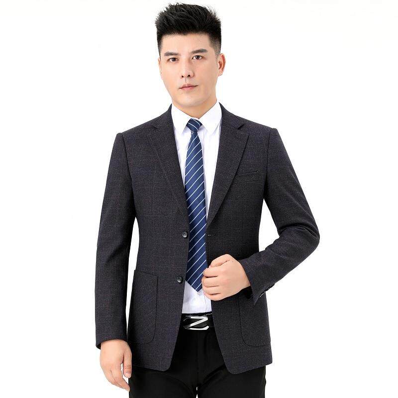 秋冬新爸羊款年男中士时尚9828-JB休闲西服毛宽松爸装毛料单西装