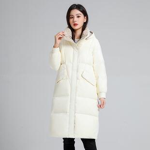 反新款冬羽绒47-2308棉服女中款尚大码加长厚季修身时过膝长
