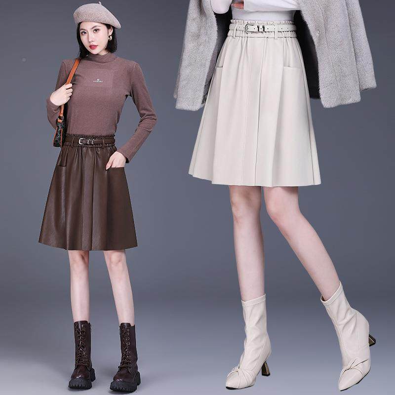 冬皮季新款真皮绵羊款皮半身裙女中长秋高腰字不22589规则裙子,女装/女士精品,半身裙,淘宝优惠券,粉丝福利购,淘宝优惠卷