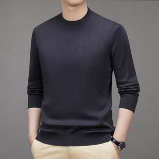 冬季中老年男士羊毛绒衫休闲时尚半高ZH3318-Y领加爸爸装羊衫款毛