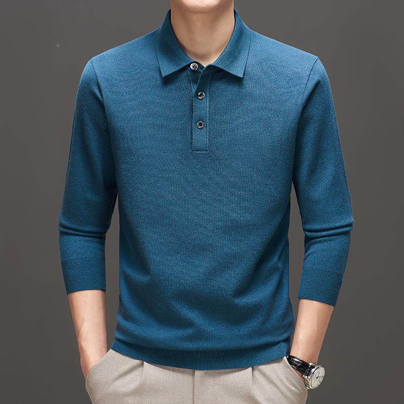 长袖翻领羊针织新衫恤毛6102-KK男士秋季简款纯色约百搭商务毛衣,男装,T恤,淘宝优惠券,粉丝福利购,淘宝优惠卷