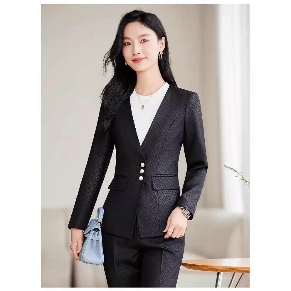 跨境黑西色装套装女设感春尚秋新款职业气质工作服时AL834796修身,女装/女士精品,职业女裤套装,淘宝优惠券,粉丝福利购,淘宝优惠卷