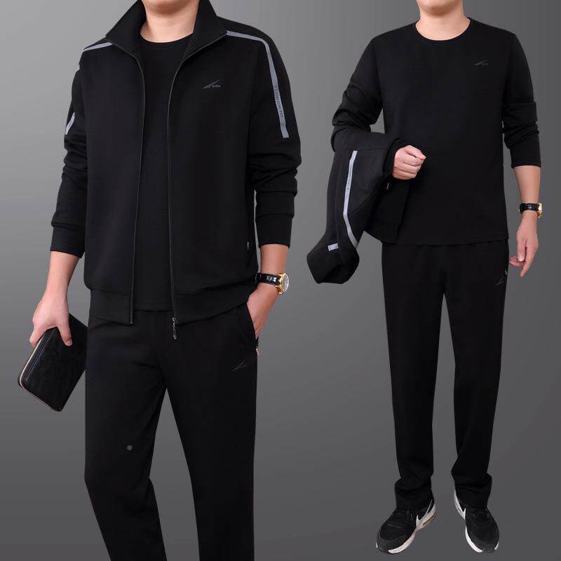 运动动套装男春秋季新款中老年运套男装春秋爸装休爸闲套装599889