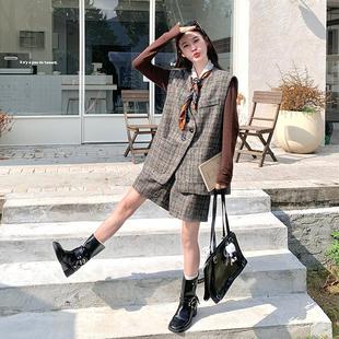 打底衫 三减件套季 学院1D066 风龄时休闲尚套 秋新款 气质马甲短裤