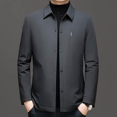 冬中年男士羽绒服可脱卸白胆绒内翻领爸爸装鹅K6127-PP商务保季暖