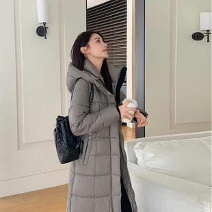 牌正冬品季长款过膝69-715到品脚套踝羽绒棉服外女超长加厚显瘦棉