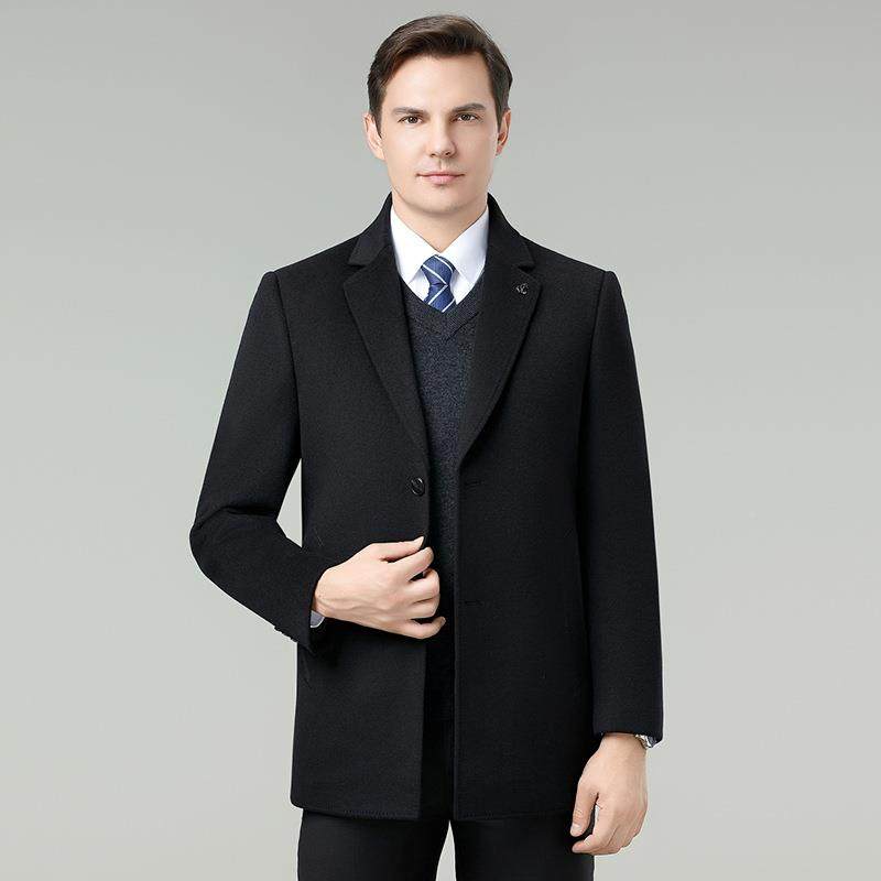 冬爸82516-NN季中年羊毛大衣男中长款鸭绒加内胆西装领爸厚面双呢,男装,毛呢大衣,淘宝优惠券,粉丝福利购,淘宝优惠卷