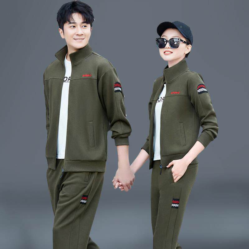 休闲闲运动套装男春秋新款时尚侣情动服休7602461跑步服运男士卫