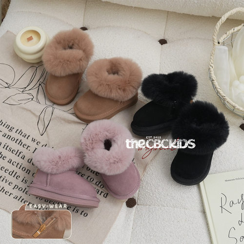 女童雪地靴女宝宝公主棉鞋