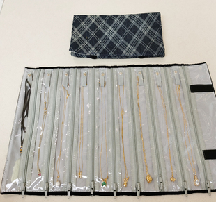 项链收纳包便携首饰袋卷包手链收纳包参展珠宝展示包出差旅行皮包