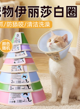 彩色糖果伊丽莎白圈大型犬防舔头套宠物防咬猫咪耻辱狗狗头罩cd