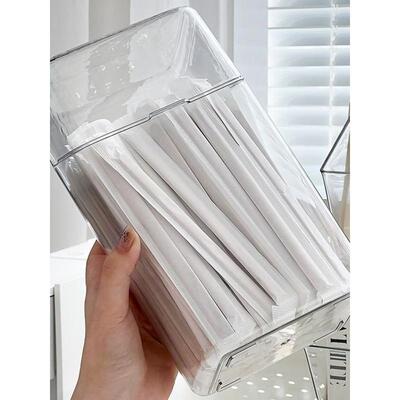 吸管收纳盒奶茶店吧台饮料吸管盒子带盖一次性筷子餐具笼架防尘筒