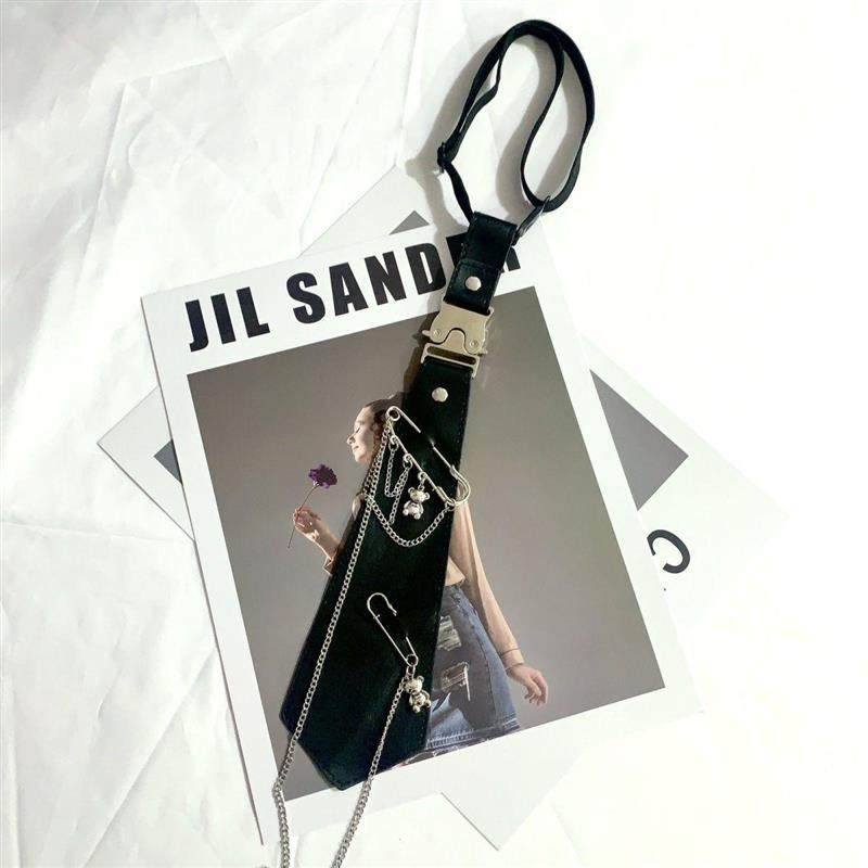 jk领结dk领带皮革领朋克风金属男女免打脖子五金学院风学生成人