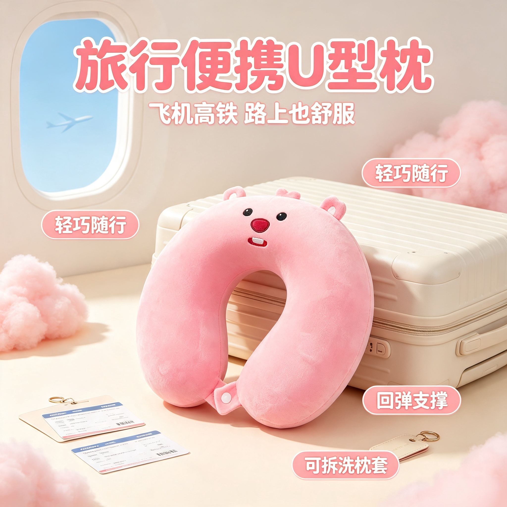 动漫成人开车枕车载靠枕颈枕u型枕慢回弹儿童记忆棉卡通午睡趴枕