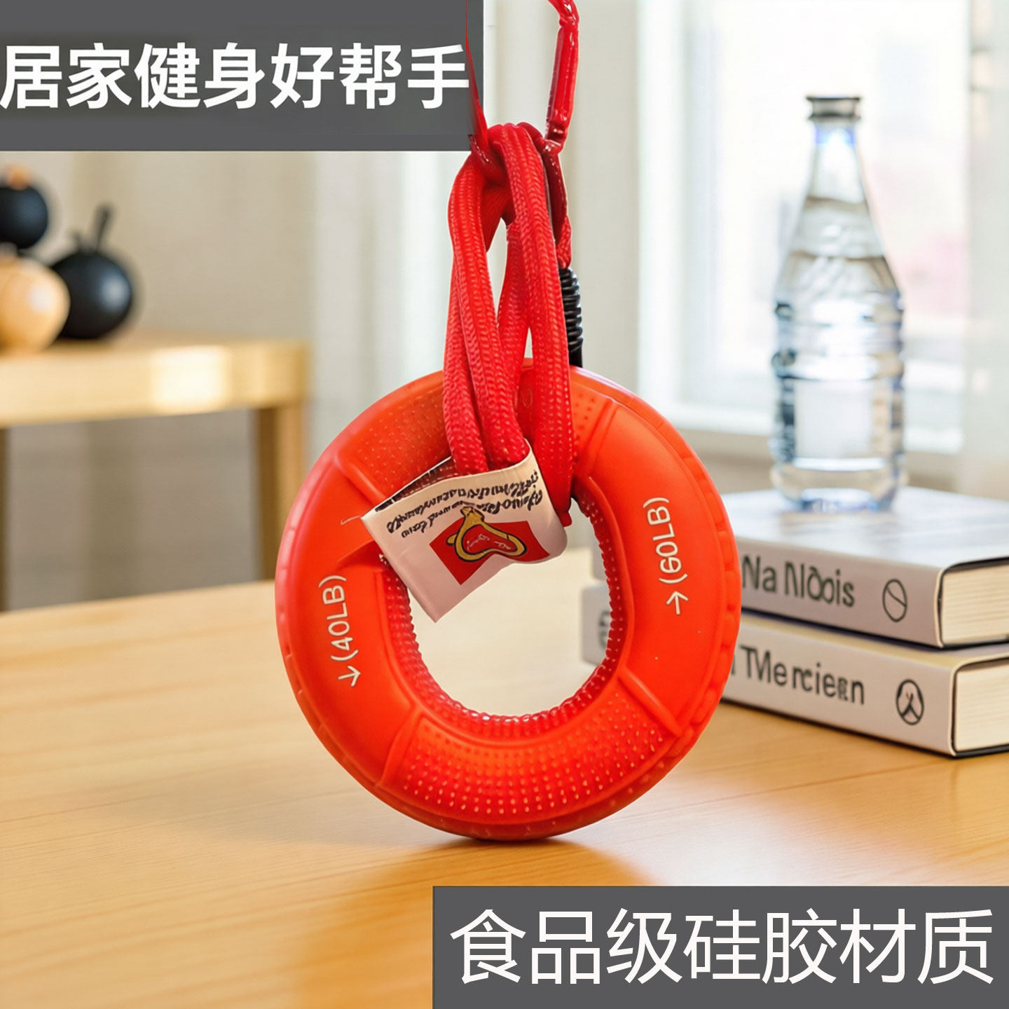 硅胶握力圈挂件握力器女士训练器握力环挂绳带钥匙扣绳阻力圈男士