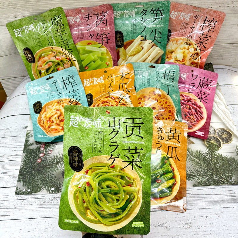 山姆超市代购超友味魔芋贡菜100g袋香脆黄瓜酸辣莴笋泡椒笋尖素食