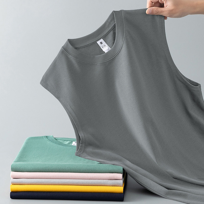 230g重磅纯棉背心男士夏季健身篮球跨栏纯色运动坎肩宽肩无袖t恤