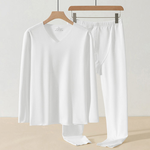 双面绒无痕内衣男士套装蓄热保暖