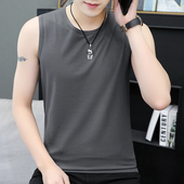 莫代尔背心男夏季 外穿紧身健身篮球跨栏运动坎肩宽肩冰丝无袖 t恤