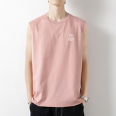 小熊无袖 夏天外穿 纯棉宽松篮球健身运动坎肩汗衫 t恤男士 背心夏季