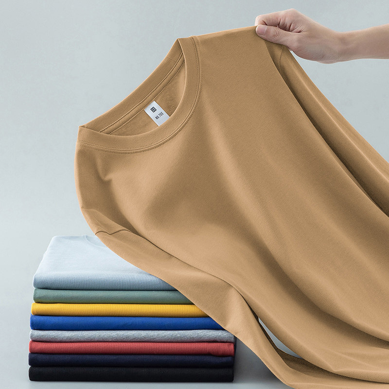 240g美式重磅纯棉t恤男长袖秋冬内搭打底衫圆领纯色宽松全棉秋衣,男装,T恤,淘宝优惠券,粉丝福利购,淘宝优惠卷