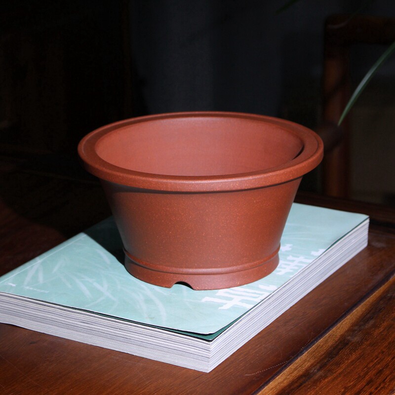 圈线喇叭圆口形精品紫砂花盆唯珍手工小盆景盆栽多肉菖蒲桌面绿植