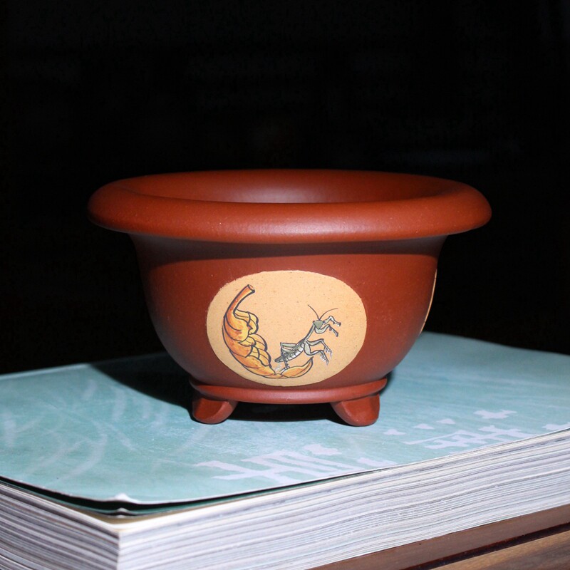 名家收藏精品紫砂壶花盆应小青小盆景盆栽多肉菖蒲盆桌面花卉泥绘