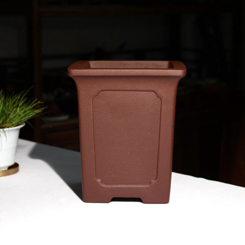 宽口四方形签筒精品紫砂花盆景盆栽树桩桌面古典绿植唯珍手工透气