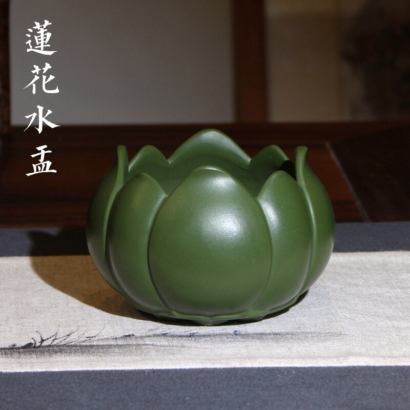 莲花绿泥精品紫砂花盆无孔水盂水培烟缸案头香炉盆景盆栽桌面摆设