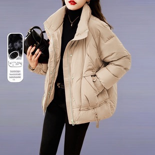 大码妈妈九江羽绒服女款2025新款胖mm爆款冬季女棉服加厚外套超厚
