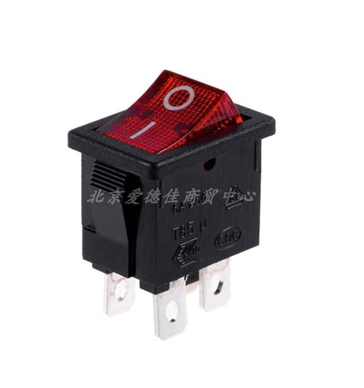 船型开关宏聚4脚黑色翘板开关