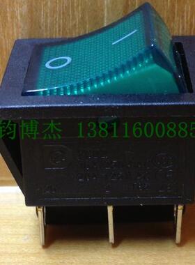 电源开关【万事达】SOKEN 船型开关6脚绿色银触点翘板开关RK1-01