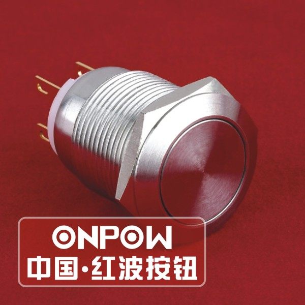 中国红波ONPOW防水金属按钮开关不带灯带锁按键开关LAS1-GQ 19MM